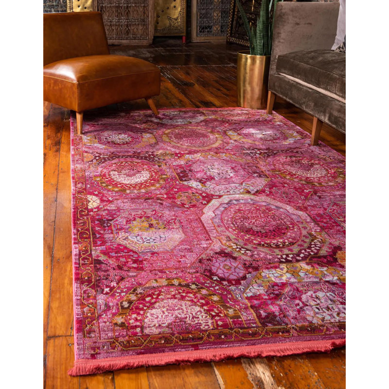 Damask Indoor Rug, Rectangle 6' x 9'