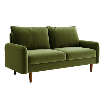 Everly Quinn Hessville Sofa 56" Velvet Round Arm Loveseat