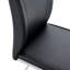 Chaises de salle à manger modernes en cuir noir avec pieds en métal argenté - ensemble de 8
