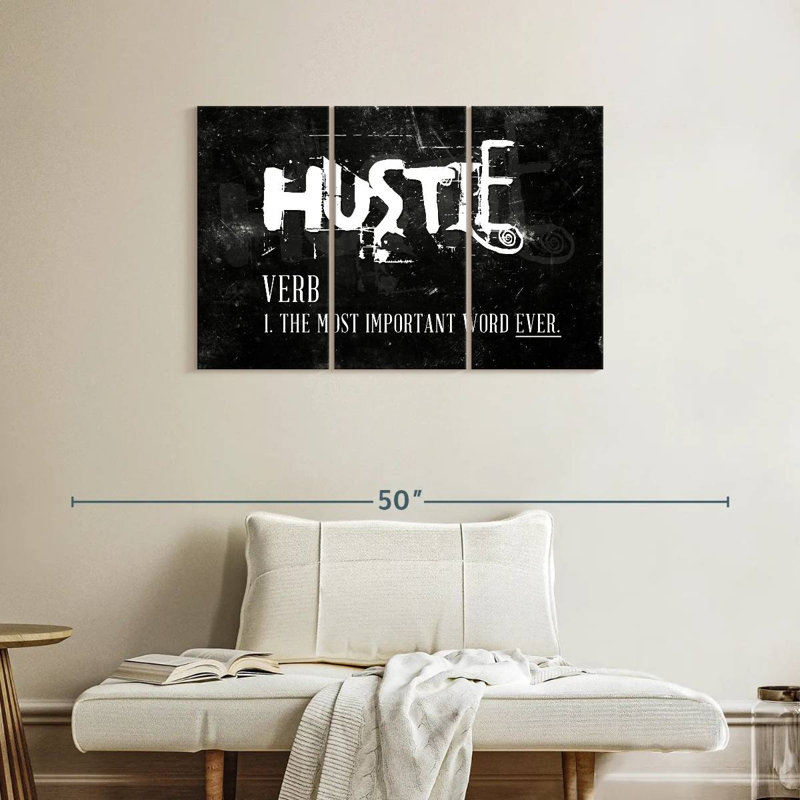 " Hustle " 3 - Pieces, 24" H x 38" W x 1.25" D