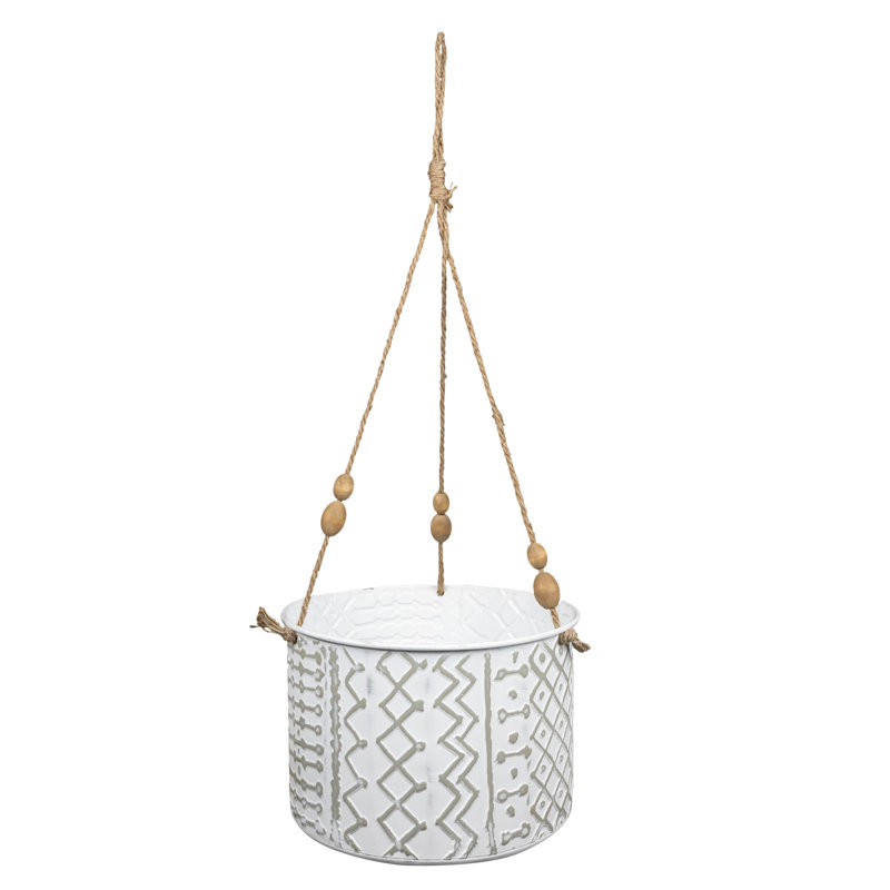 Pot à fleurs suspendu en métal multi-motifs