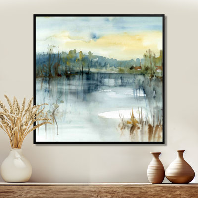 " Summer Lake Landscape Illustration "
