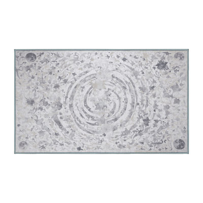 Machine Washable Blue Area Rug