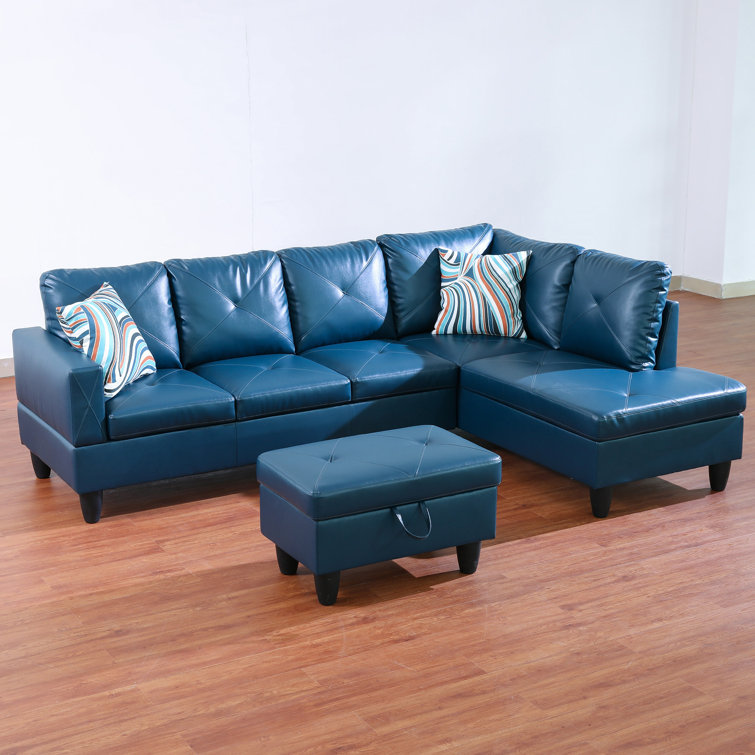 3 - Piece Vegan Leather Sectional(incomplete right chaise only)