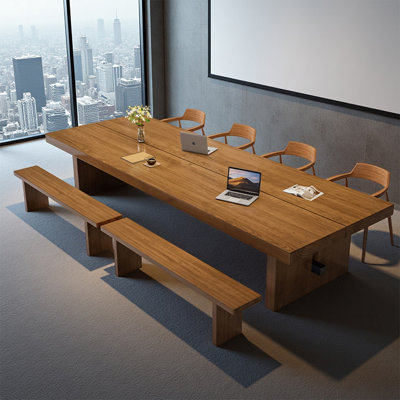 Standard Rectangular Solid Wood Conference Table by Latitude Run