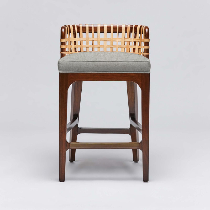 Tabouret de comptoir 26,5 po Palms, Brouillard / cadre châtaignier