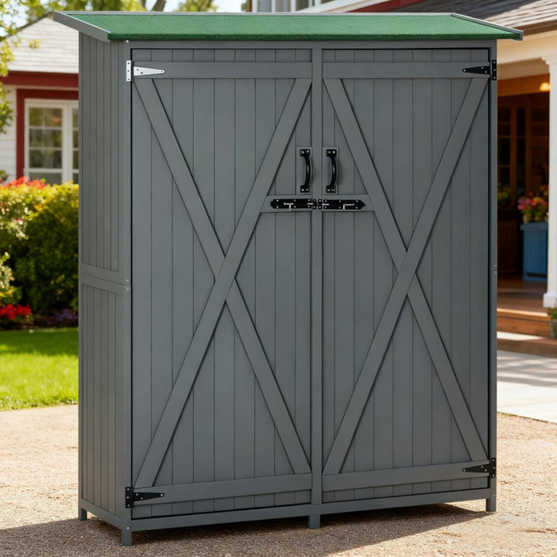 Rangement pour outils de jardin en bois
