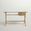 Kol Glass Top Metal Base Writing Desk