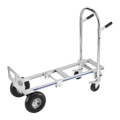 Diable 2 en 1, capacité de charge de 1 000 lb pour le mode 4 roues, chariot convertible avec poignée et roues antidérapantes, chariot portatif pour le déplacement à la maison, au bureau, à l'entrepôt, au magasin