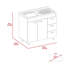 Armoire Ferretti, trois tiroirs, double porte, quatre pieds - blanc / noir