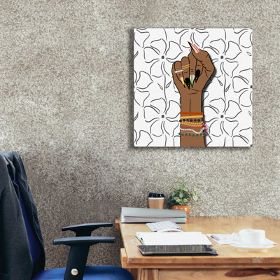Art mural sur toile Epic Graffiti «Black Histoire Fist» par Marlee Ash Calligraphy & Design, 26 po x 26 po