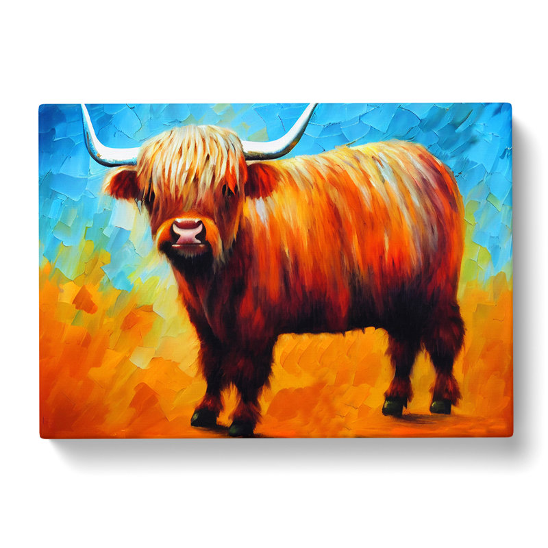 Highland Cow Painting Vol.1 Abstract - Wrapped Canvas, 35cm H x 50cm W x 3cm D