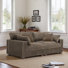 Canapé modulaire réversible en flanelle de fourrure de lapin 2 pièces rembourré avec coussins 2 pièces