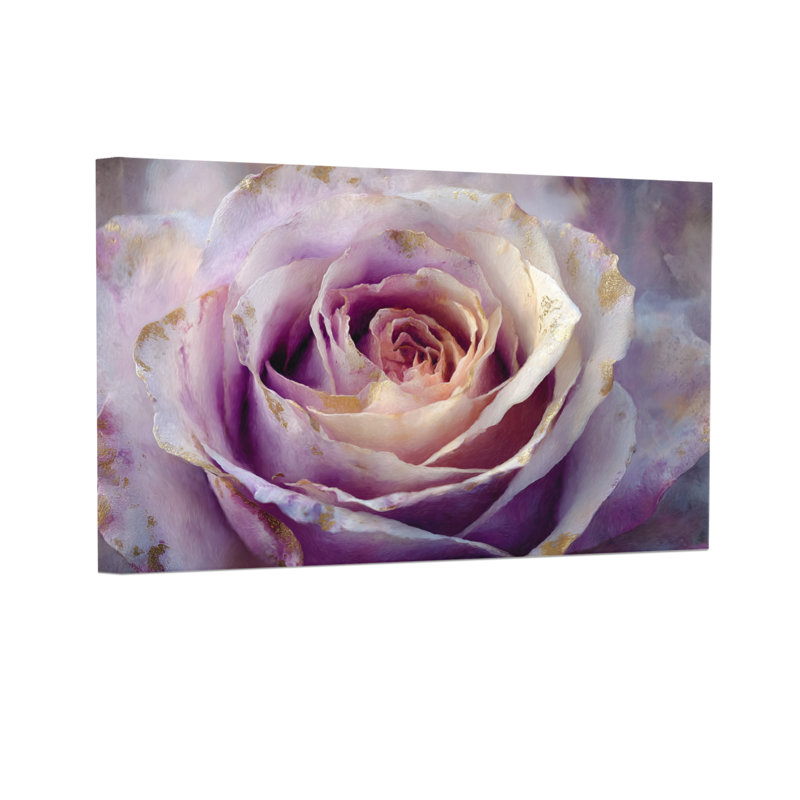 Plantes et fleurs rose mauve avec des accents dorés se bouchent, H 24 po x l 36 po