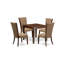 Ensemble de table de cuisine 5 pièces pour 4 personnes comprenant une table de salle à manger carrée et 4 chaises de salle à manger Parsons en lin sable clair, acajou-1507448295-1507418558-1507418557