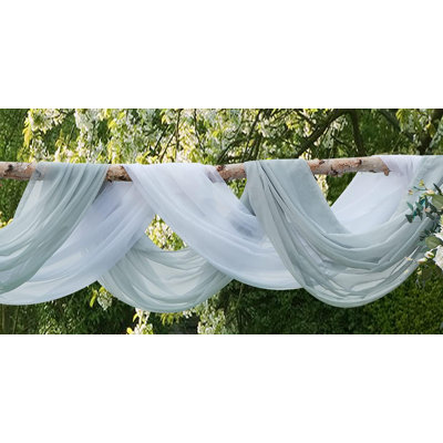  15 verges de long en tissu blanc pour les décorations de voûte de mariage ou les écharpes de fenêtre