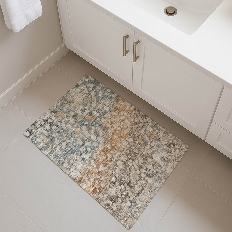 Premium Machine Washable Mayfield Abstract Rug, 1'8" x 2'6", Putty