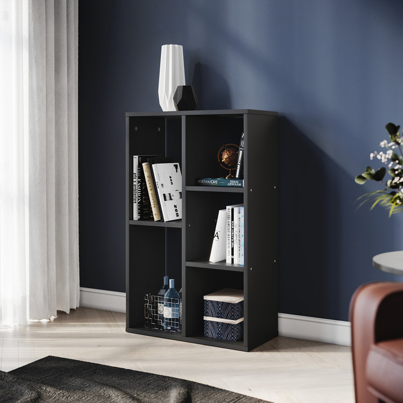 50*24*80cm, Multi-Layer Storage Shelf - MDF/Chipboard Material, Space-Saving Bookcase, Black