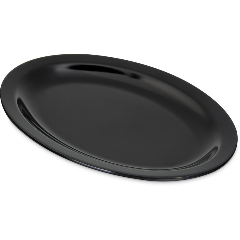 Plateau ovale en mélamine Asso, Noir, H 1,19 po x l 8,97 po x P 12 po