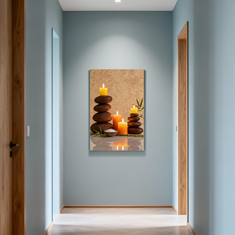 Bath & Laundry Calm Stones Candles Bamboo Zen Peaceful Reflections Light
