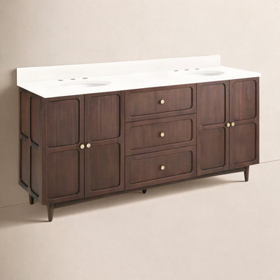 Delavan 72" Mahogany Double Bathroom Vanity