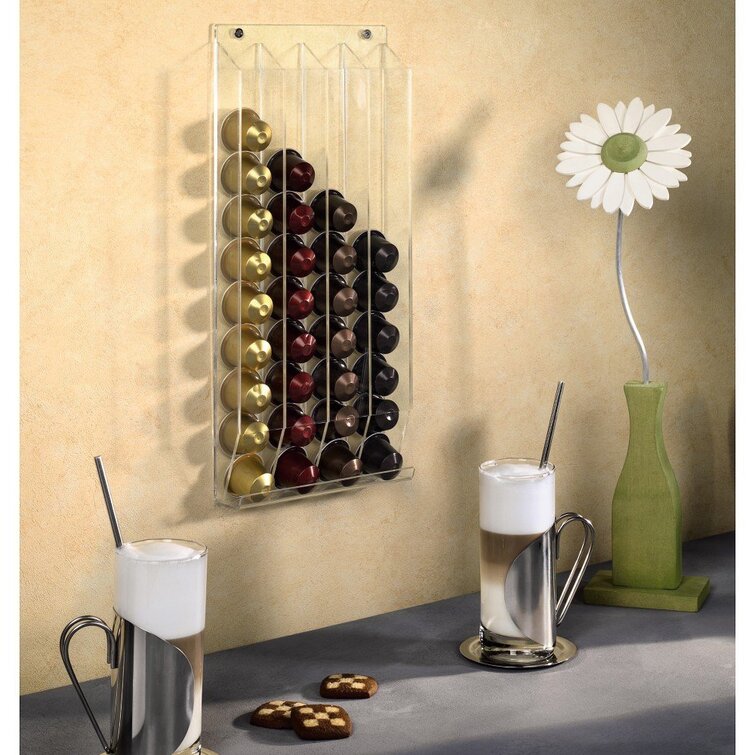 Citron grit Ny ankomst The Holiday Aisle® Stillwater Wall Mounted Acrylic Nespresso Coffee Capsule/ Pod Holder & Reviews | Wayfair