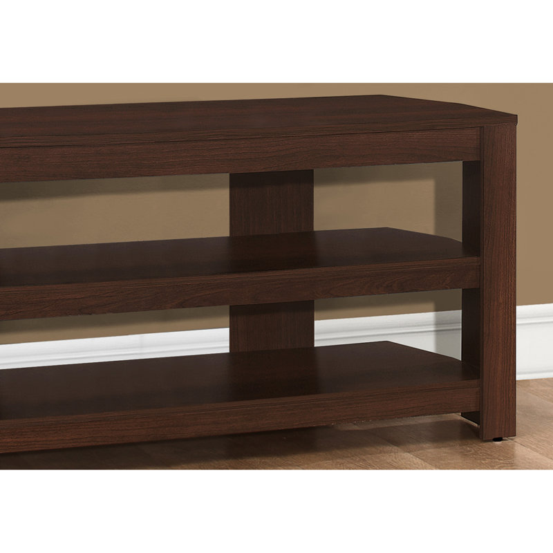 Console de télévision fonctionnelle de 42 po avec couleur cerise et rangement pour meuble contemporain de style maison, options