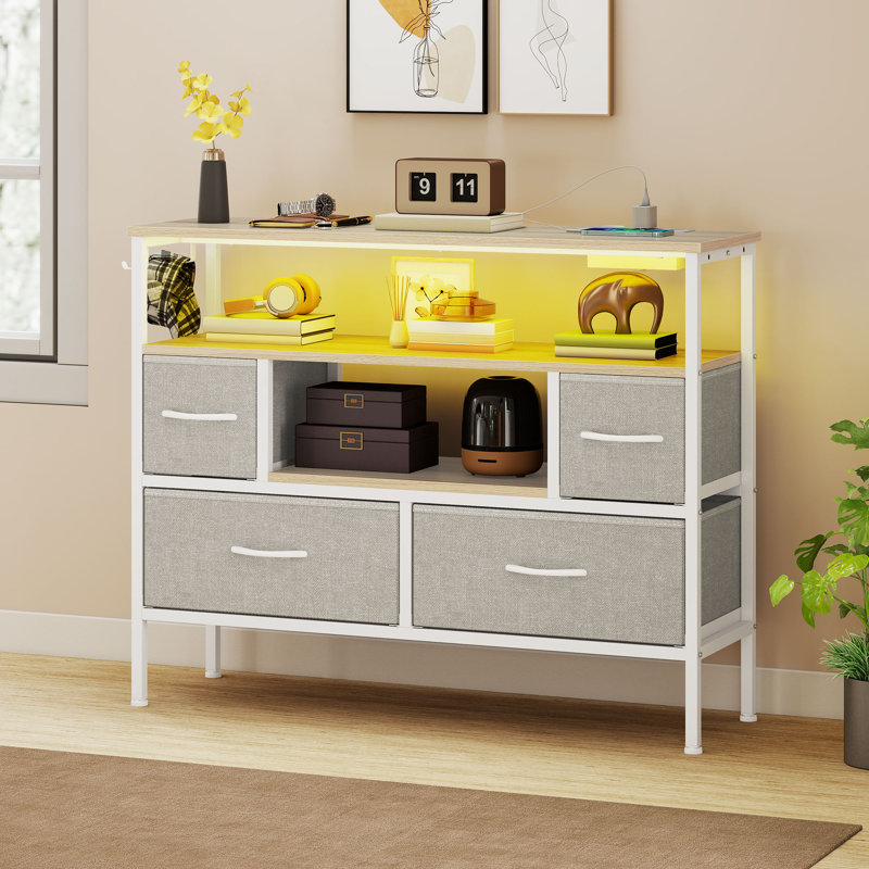 100cm W 4 - Drawer Chest of Drawers, Grey/White
