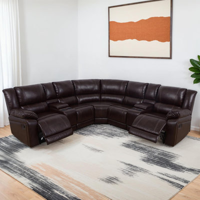 Canapé modulaire inclinable en faux cuir Khalil