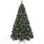 Arbre de Noël en pin artificiel pré-éclairé pré-décoré avec des pointes givrées, des pommes de pin, des baies et une base en métal pour une installation des Fêtes facile-1441304559