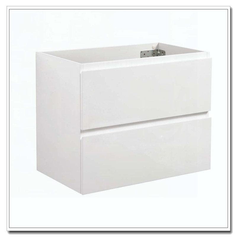 Meuble-lavabo mural avec deux tiroirs à fermeture douce, Blanc