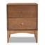 Table de chevet Mid-Century Hamrick en noyer cendré, H 23,04 po x l 18,41 po x P 15,55 po