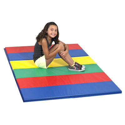 Primary 4' x 6' Folding Gym Mat - Rainbow