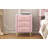 Upholstered Wooden Nightstand With 3 Drawers And Metal Legs&Handles, Bedside Table With Marbling Stickers Worktop-718346698