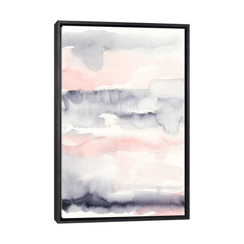 « Violet & blush II » par Ethan Harper, reproduction d’art, H 40 po x l 26 po x P 1,5 po, Encadrement noir décoloré