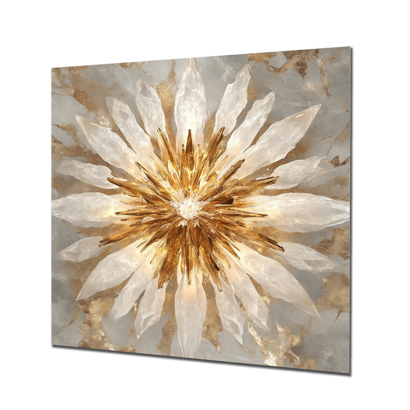 Lustre en cristal Bloom - abstrait Art déco en métal, impression Art déco, L 36 po x H 36 po