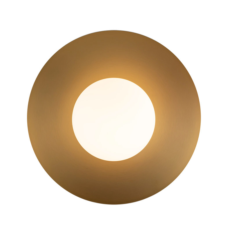 Elixir 10-In Flush Mount, Gold, White/Gold, 5.38" H x 9.88" W x 9.88" W