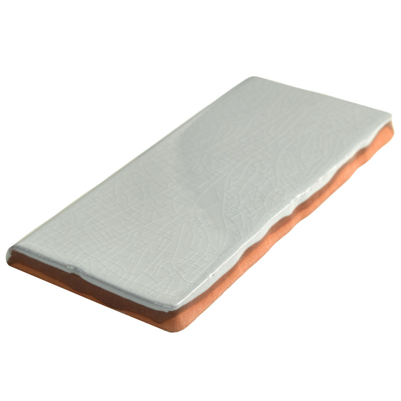 Carreau de faïence en céramique brillant 3 "x 6" Antic Craquelle, Gris Soho