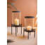 Ensemble de porte-bougie ouragan en fer et en verre de 2 - décor moderne de 17 po de hauteur