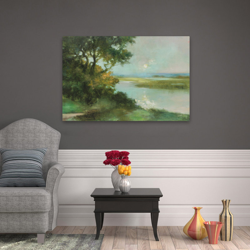 Sparkling River contemporain noir bleu contemporain brun aube, H 48 po x l 32 po
