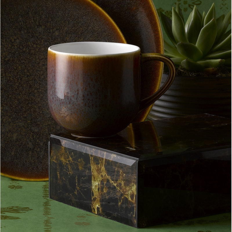 Art Glaze Bone China Espresso Cup, Flamed Caramel, 12