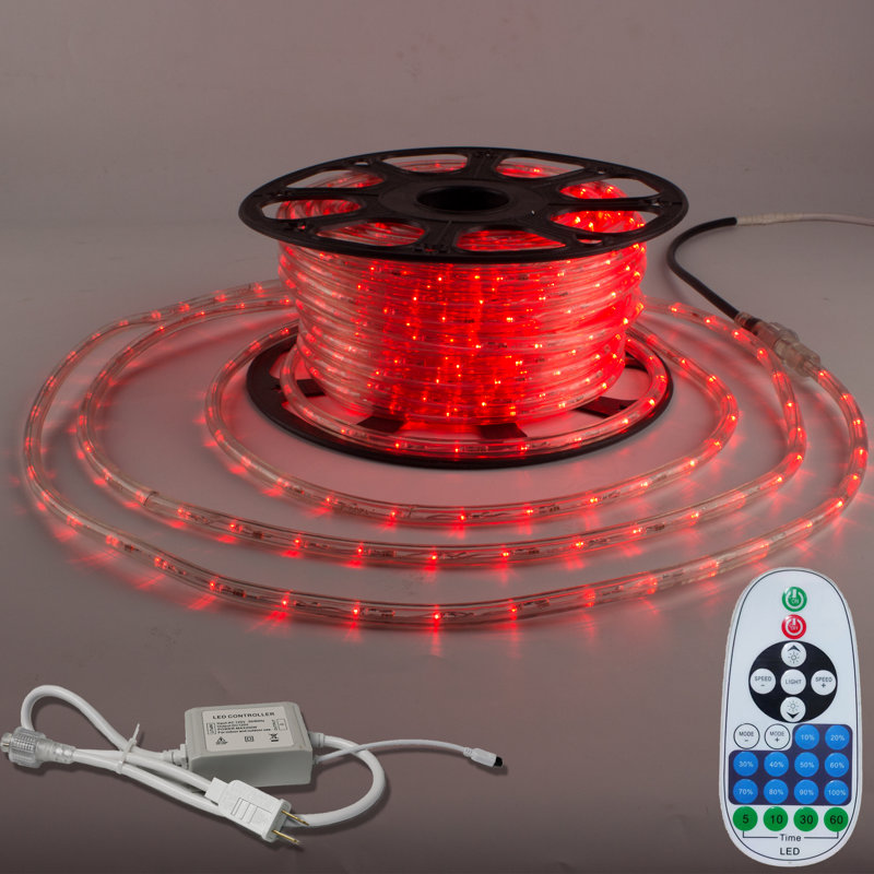 Cordon lumineux 65,6 pi DEL, 120 V enfichable, débrochable, connectable, luminosité réglable, étanche IP65, télécommande avec modes dynamiques et minuterie