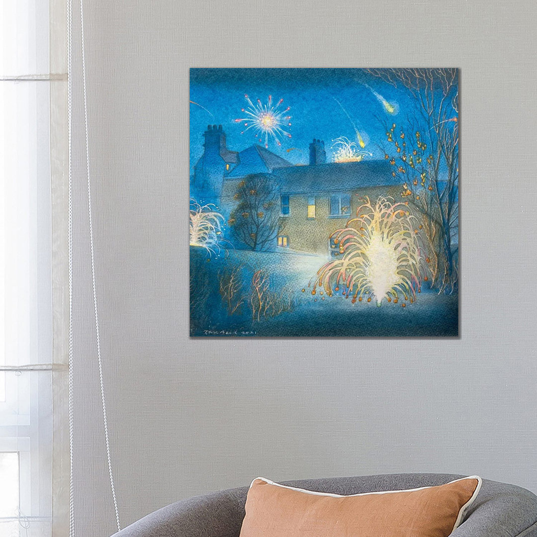 Feuerwerk von Ian Beck - Galerie-verpackte Leinwand Giclée