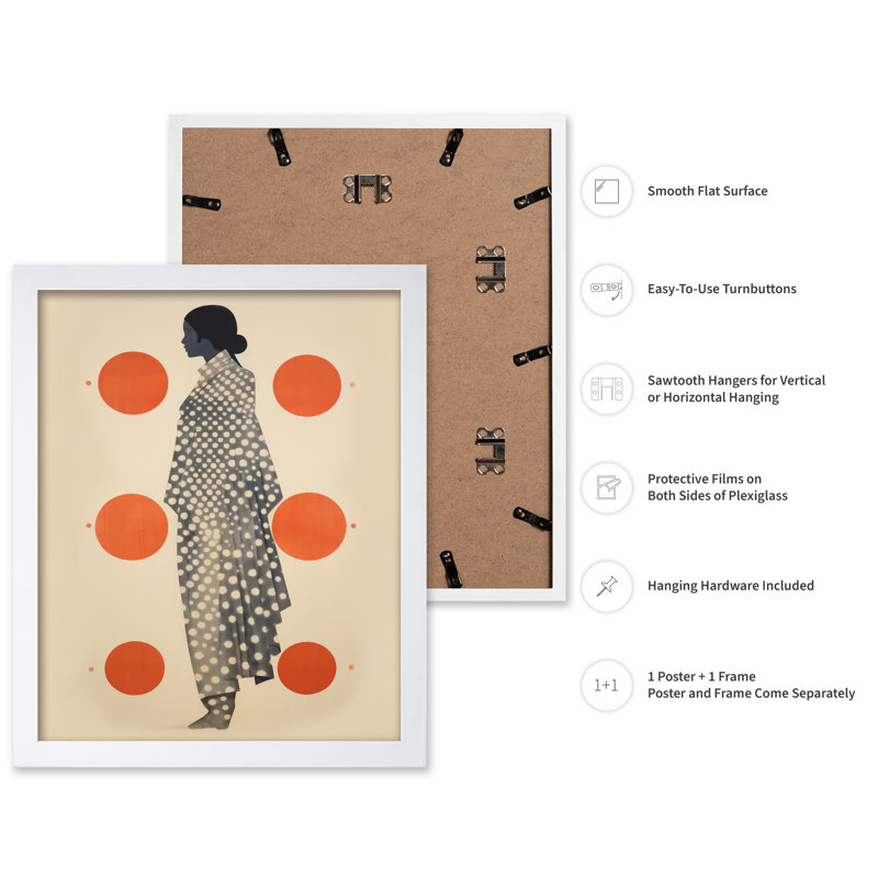 Female Silhouette No2, Poster, White Framed, 11"H x 14"W