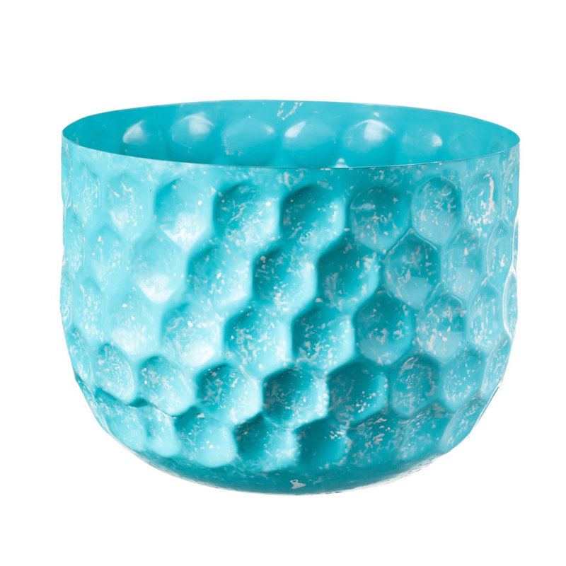 Ensemble de pots à fleurs en fer 2 pièces Ajalon, Bleu clair
