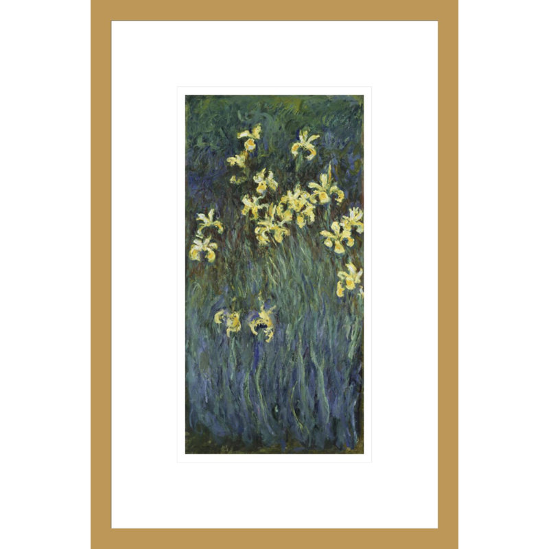 «Yellow Irises» par Claude Monet, impression giclée sur cadre, H 16,75 po x l 11,22 po