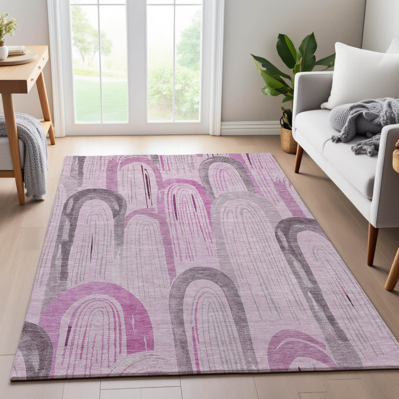 Premium Machine Washable Harjo AMF1588 Geometric Rug, Rectangle 8' x 10'