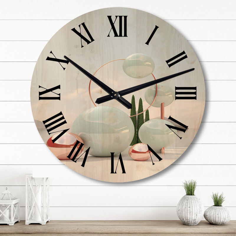 Horloge murale en bois blanc, Grand