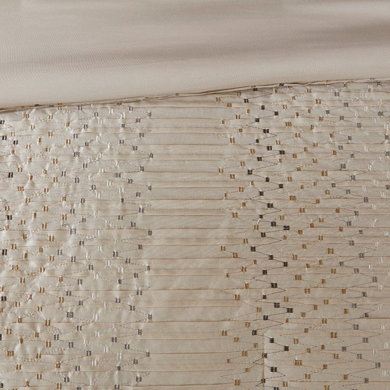 Ensemble d'édredon brodé 8 pièces Naturel