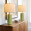 Lampe de table 23 po en céramique verte minimaliste moderne, convenant aux salons, chambres à coucher, tables de chevet et bureaux